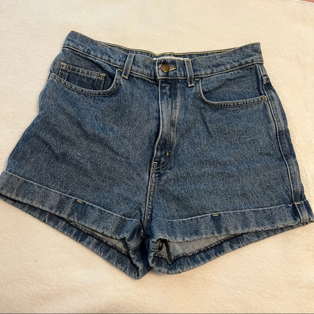 American Apparel Denim High Rise Shorts
